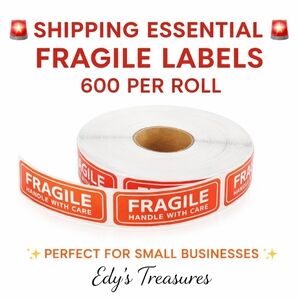New 600 roll Handle with Care Fragile Stickers